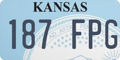 KS license plate 187FPG