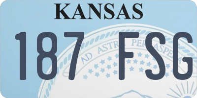 KS license plate 187FSG