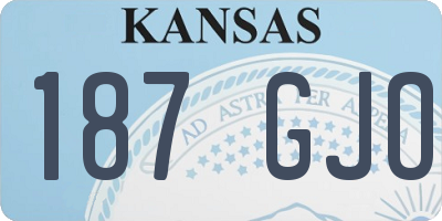 KS license plate 187GJO