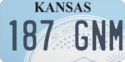 KS license plate 187GNM