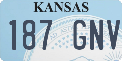 KS license plate 187GNV