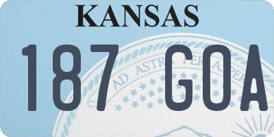 KS license plate 187GOA