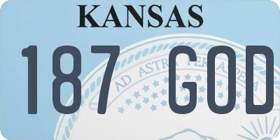 KS license plate 187GOD
