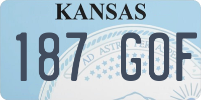 KS license plate 187GOF