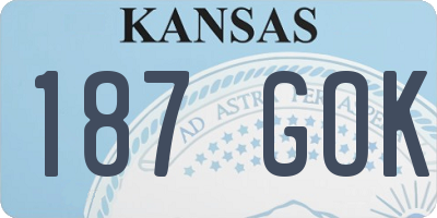 KS license plate 187GOK