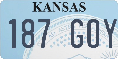 KS license plate 187GOY