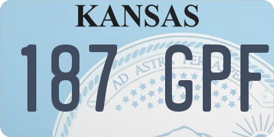 KS license plate 187GPF