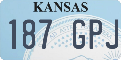 KS license plate 187GPJ