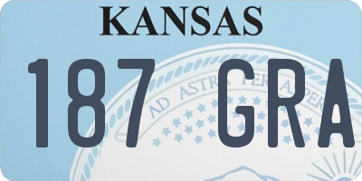 KS license plate 187GRA
