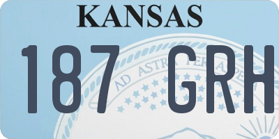 KS license plate 187GRH