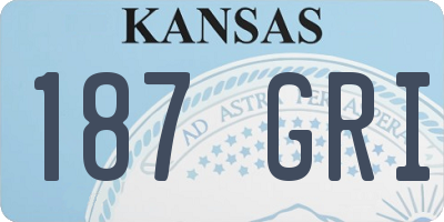 KS license plate 187GRI