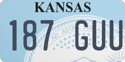 KS license plate 187GUU