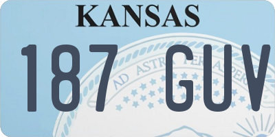 KS license plate 187GUV