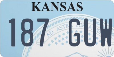 KS license plate 187GUW
