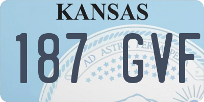KS license plate 187GVF