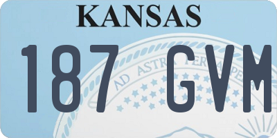 KS license plate 187GVM