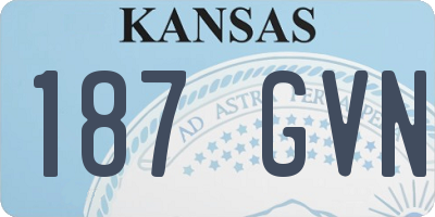 KS license plate 187GVN