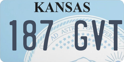 KS license plate 187GVT
