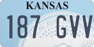 KS license plate 187GVV
