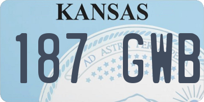 KS license plate 187GWB