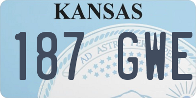 KS license plate 187GWE