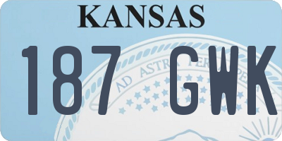 KS license plate 187GWK