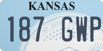 KS license plate 187GWP