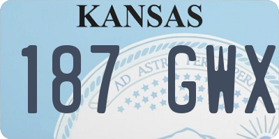 KS license plate 187GWX