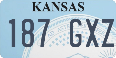 KS license plate 187GXZ