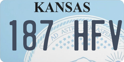 KS license plate 187HFV