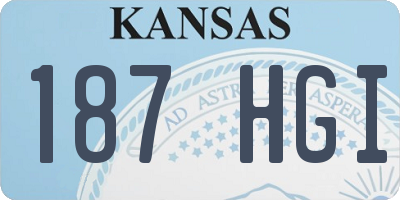 KS license plate 187HGI