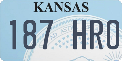 KS license plate 187HRO