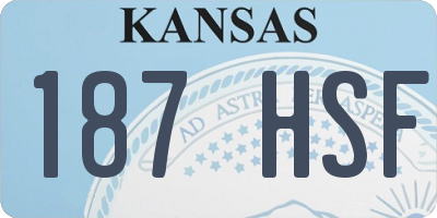 KS license plate 187HSF