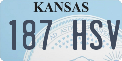 KS license plate 187HSV