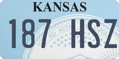 KS license plate 187HSZ