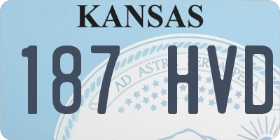 KS license plate 187HVD