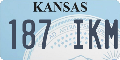 KS license plate 187IKM