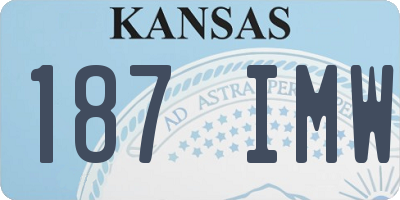 KS license plate 187IMW