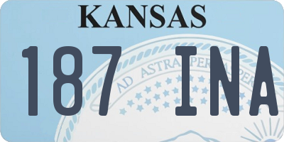 KS license plate 187INA