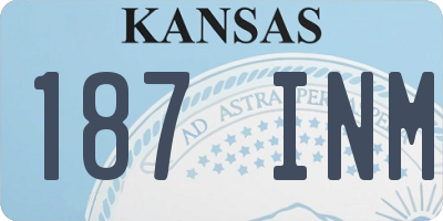 KS license plate 187INM