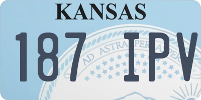 KS license plate 187IPV