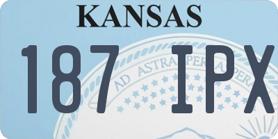 KS license plate 187IPX