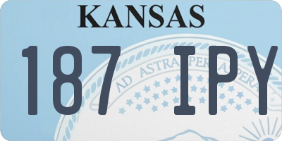 KS license plate 187IPY