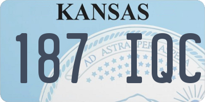 KS license plate 187IQC