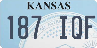 KS license plate 187IQF