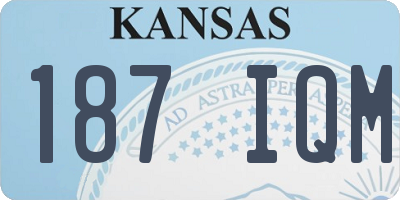 KS license plate 187IQM