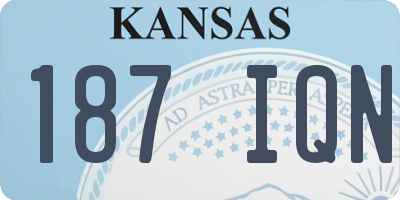 KS license plate 187IQN