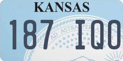 KS license plate 187IQO