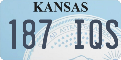 KS license plate 187IQS
