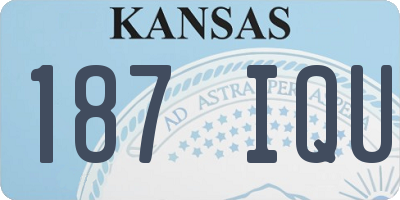 KS license plate 187IQU